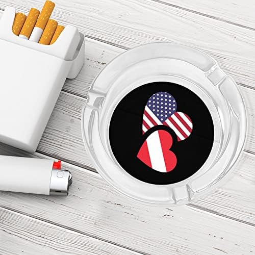 Austrija američka zastava Glass Peshtray za cigareta Classic okrugli Clear Crystal pepeljare