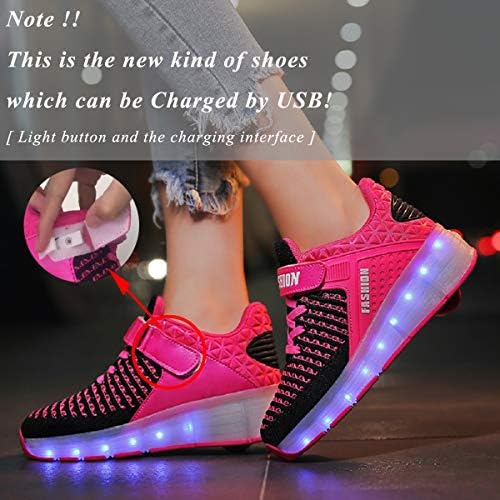 Ufatansy Roller Skate Shoes LED Light up Shoes with Wheels Roller Shoes USB Rechargealbe Shoes Kids