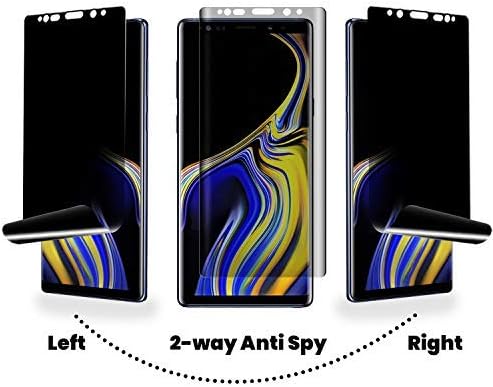 Galaxy Note 9 Zaštita ekrana privatnost, 2-Way Anti Spy Full Adhesive pokrivenost Nano štit 3D Curve Edge Fit