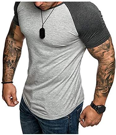 Esobo Muški mišićni atletski tees s kratkim rukavima teretana za teretanu Bodybuilding Pamučne majice