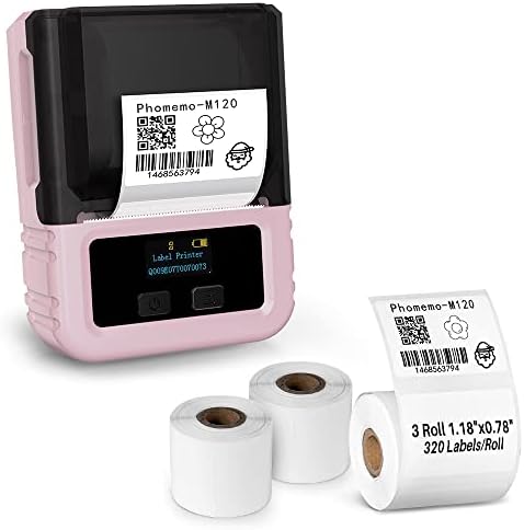 Phomemo Pink Label Printer, Prijenosni Bluetooth Mašina za izradu naljepnica s termičkim naljepnicama