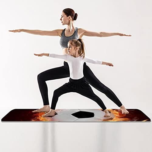 Debela neklizajuća Vježba & amp; fitnes 1/4 prostirka za jogu sa fudbalskim vatrenim printom za Yoga Pilates