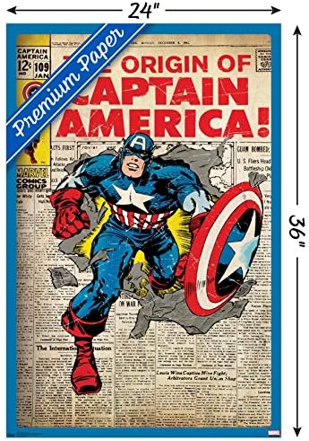 Trendovi International 24x36 Marvel Comics-Kapetan Amerika-originalni zidni Poster, 24 x 36, Premium Neuramljena