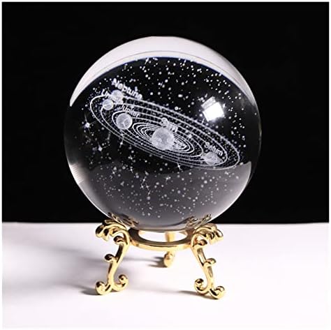 HIKJE 3D K9 Crystal Solarna sistarska kugla 8 cm Galaxy uzorak sfera LED lagana baza za kuglice za ukrašavanje