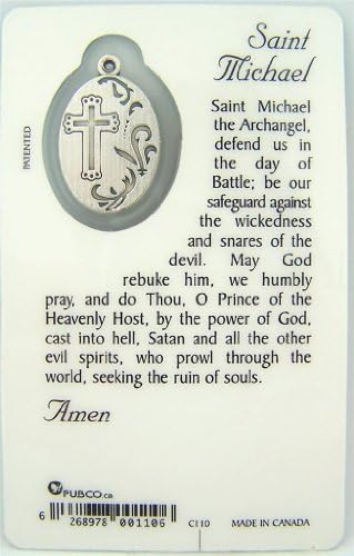 Poklon za vjersku uspomenu 3 1/4 laminirani arhanđel Sveti Mihailo Sveta molitvena karta sa medaljom