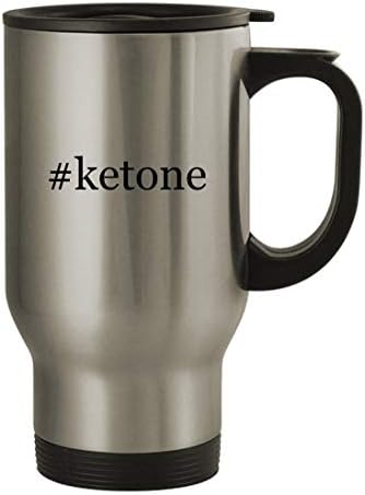 Knick Klack Pokloni keton - 14oz Hashtag od nehrđajućeg čelika Putnička kafa, srebrna