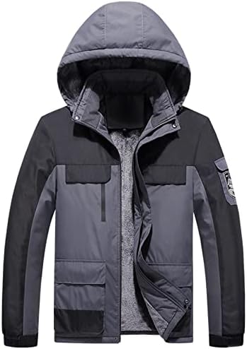 UOFOOCO zimska školskog kaputa s dugim rukavima muški plus veličine debeli duksevi s čvrstim slojevima