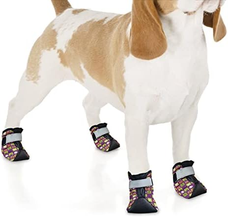 DDFS Halloween čizme za pse za vruće kolnice, 4 pakovanje Ljetnih zaštitnika za pse sa reflektirajućim i