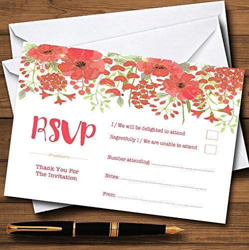 Akvarel cvjetne koralne ružičaste personalizirane RSVP kartice