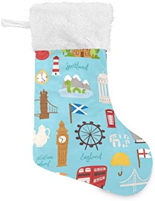 Pimilagu United Kingdom Great Britanija Putujte božićne čarape 1 paket 17.7 , viseći čarape za božićnu