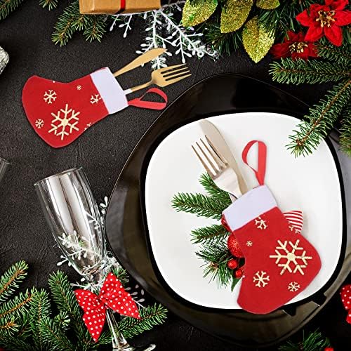 Mini božićne čarape, skupno 6 inča sjajni pahuljice plišane manžetne pletive na božićno drvce