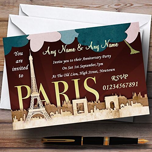 Pariz chic obljetnice za vjenčanje Pertes Personalizirane pozivnice