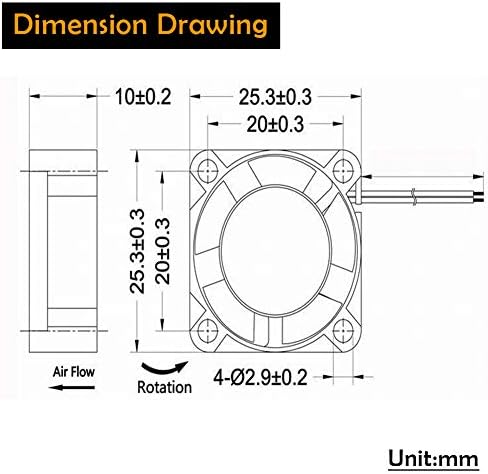 GDSTIME 25mm X 25mm X 10mm 2.5 cm mali 12V Dc mini ventilator za hlađenje bez četkica