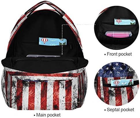 Američka zastava Ispis ruksak Patriotsko USA školska torba za dječake Djevojke Računalne rukvice torbe za knjige