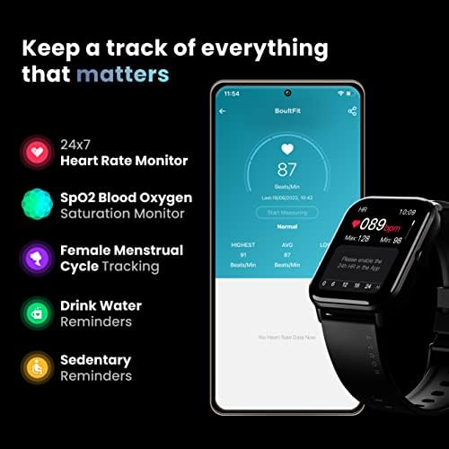 Boult Drift zdravlje & amp; fitnes Bluetooth pozivni Smartwatch sa 1.69 HD ekranom, 10 dana trajanja baterije,