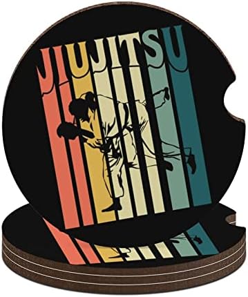 Retro stil Jiu Jitsu okrugli podmetači za automobile slatki držači čaša 2,56 inča za apsorbent pića