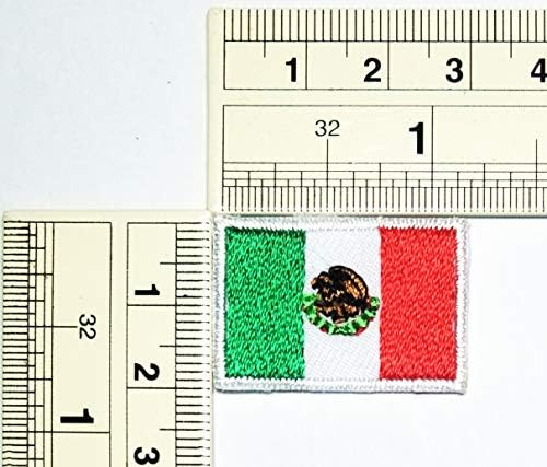 Umama Patch set od 3 mini zastava '' 0.6x1.1 '' Meksiko Country County Glačala na šini na Applique Patchy Country