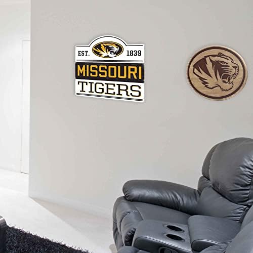 Open Road Brands University Of Missouri Tigers Bump drveni zidni dekor - Vintage Missouri Tigers znak za mušku