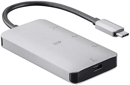 Monoprice USB-C 3 Port USB 3.0 čvorište i gigabitni Ethernet adapter - bijeli, prenosivi, Windows i Mac OS
