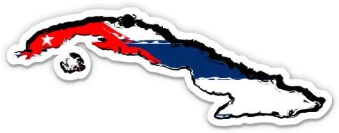 Kuba u obliku zemalja Kubanska zastava - 3 Vinilna naljepnica - za automobilski laptop vode za
