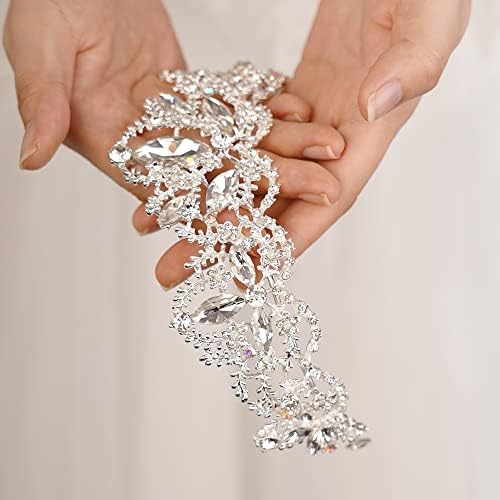 Wekicici Crystal Tiara kruniše princezu rhinestone kruna sa Češljevima svadbene trake za glavu vjenčani
