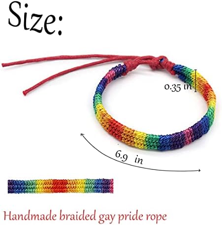 Ronglry 5kom LGBT Pride Rainbow narukvica ručno pletena gej Dugina narukvica za muškarce ženske
