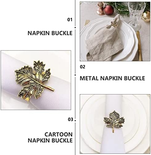 Vorcool Trgovina dekor Maple lišće prstenovi za salvete: 6pcs zahvalnosti Jesen Prsteni vintage
