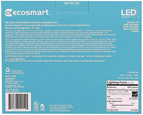 EcoSmart 90-vatna ekvivalentna BR40 LED sijalica sa mogućnošću zatamnjivanja, meka Bijela (2 pakovanja