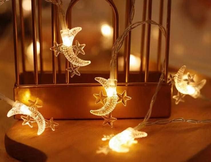Indoor Eid Ramadan Monn Star LED svjetlo ubod za kućni odmor dekor rasvjeta ukrasi Ramadan rasvjeta