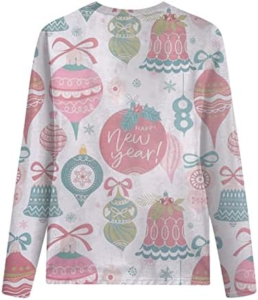 Žene Plus Size Duksevi Cowl Vrat Božićni Print Košulje Zadebljanje Klasični Ženski Pulover Džemperi