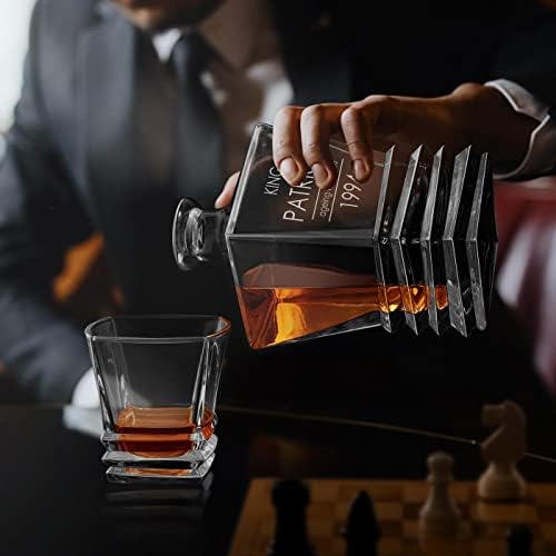 Maverton dekanter viskija za čovjeka-ugravirani bokal - simetrični dekanter za ljubitelja viskija