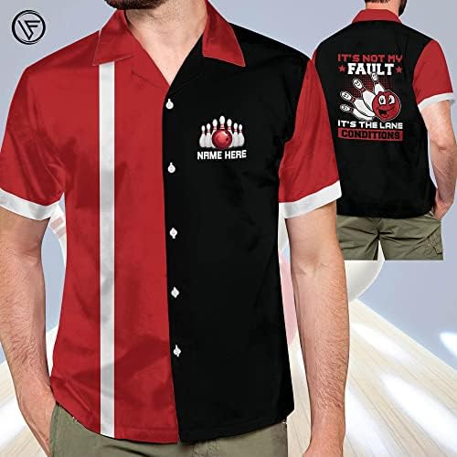 Lasfour Custom Funny Bowling majice za muškarce Retro, vintage kuglanje s kratkim rukavima