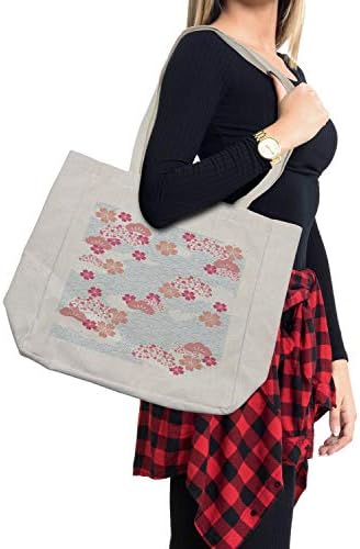 AMBESONNE japanska torba za škakljanje sa trešnjem cvjetovitim zemljištem izlazećeg uzorka sunca, ekološke