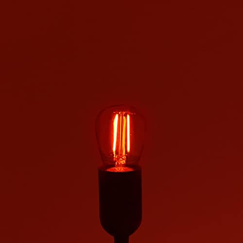 LUXRITE S14 Edison LED crvene sijalice, 0.5 W, LED sijalice u boji za Vanjska svjetla, ul lista, E26 baza,