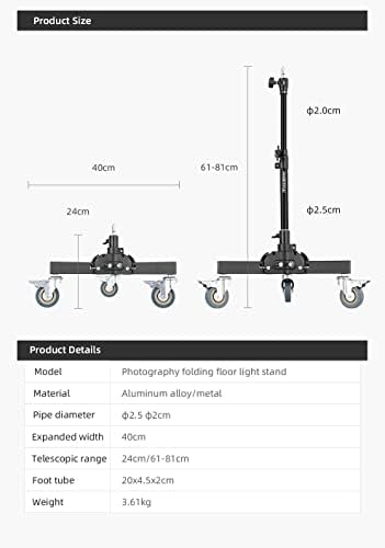 AMBITFUL 61-81cm / 21-31. 9 profesija uklonjivi vrlo čvrst sklopivi stalak za podno svjetlo