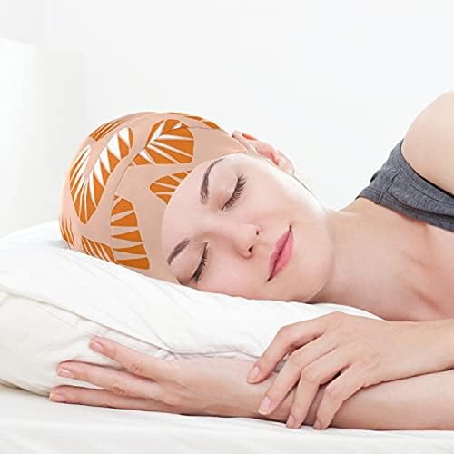 Kapa s lubanjem za spavanje Radni šešir Bonnet Beanies za žene Narančasta plairana geometrijska