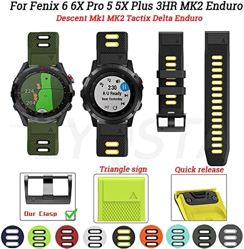 DJDLFA 22 26mm za Garmin Fenix6 6S 6x pro Smart Watch Strap silikonski band fenix 5x 5 plus forerunner935 945