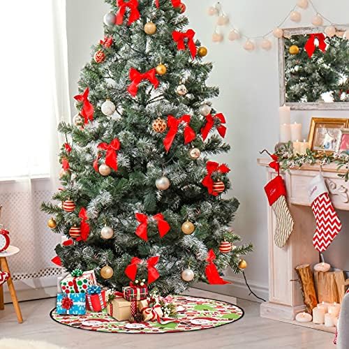 Visesunny Slatka Santa Claus Xmas Tree Božić Tree Mat stalak za stalku Mat Podni štitnik za apsorpciju
