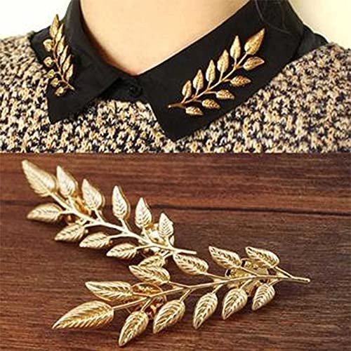 Sttiafay igla za ovratnik dvostruki Zlatni listovi džemper broš igla za košulju ovratnik ukras nakit za žene