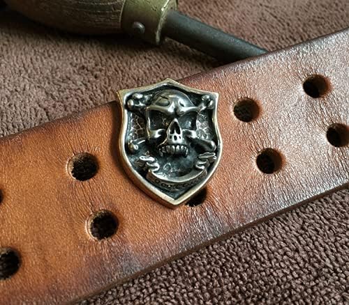 Potong metalni terenski kožna torba Hardwares Shield Shield Concho stari mesing i srebrni vijak na stražnjim