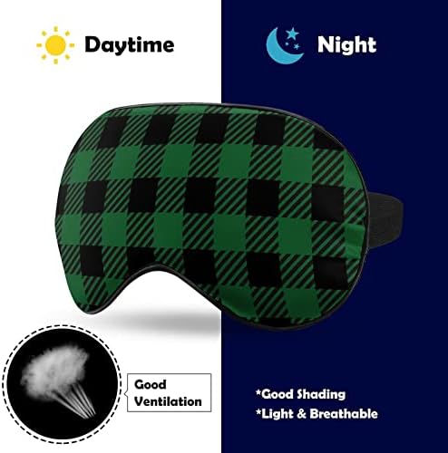 Zelena crna bivola plairana za spavanje za oči sjenila za oči s podesivim kaiš za povezivanje za prijevoz