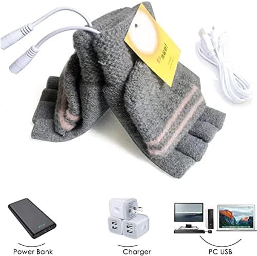 Ženske i muškarce 2 spakirane USB grijane rukavice Mitten zimske ruke tople prenosne rukavice, pletene