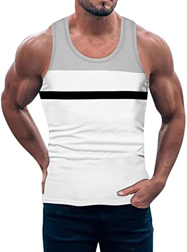 XXBR muški ljetni tenkovi boja blok blok patchwork majica bez rukava na plaži Top atletski trening