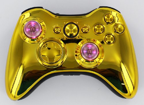 Xbox 360 Wireless Lighted Thumbstick Gold Controller
