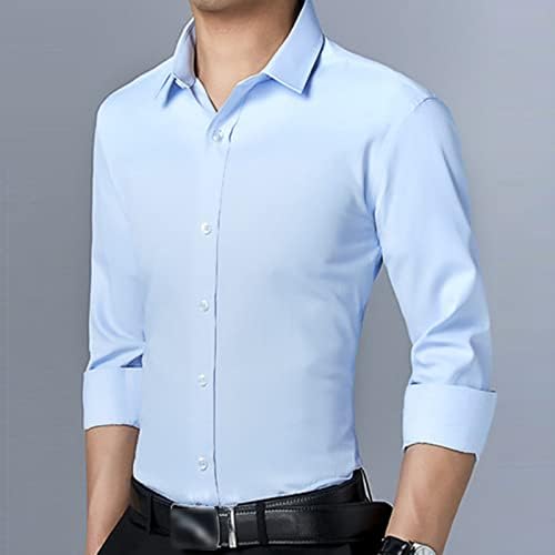 Duge rukave stilske košulje za muškarce jednobojne lagane tanke košulje klasična poslovna dugmad