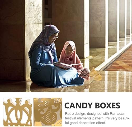 Aboofan 50pcs Eid Mubarak poklon kutije Glitter šuplji ramazan bombonski bomboni Snack šećer čokoladne