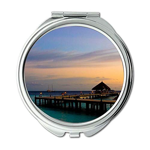 Ogledalo, ogledalo za putovanja, oblaci na plaži, džepno ogledalo, prijenosno ogledalo