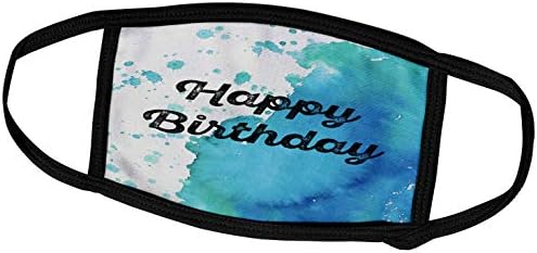 3Droza Sretan rođendan sa plavim akvarelnim bojama u obliku pozadine. - maske za lice