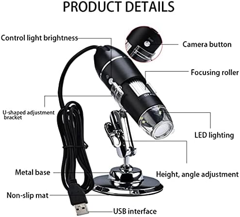 LLAMN podesivi 1600X 3 u 1 USB digitalni mikroskop Tip - C elektronski mikroskop kamera za