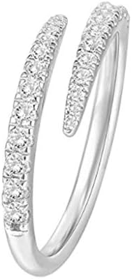 2023 Novo ženski modni srebrni pozlaćeni bušilica cirkonija otvoreni prsten za žene Slatka trzaj
